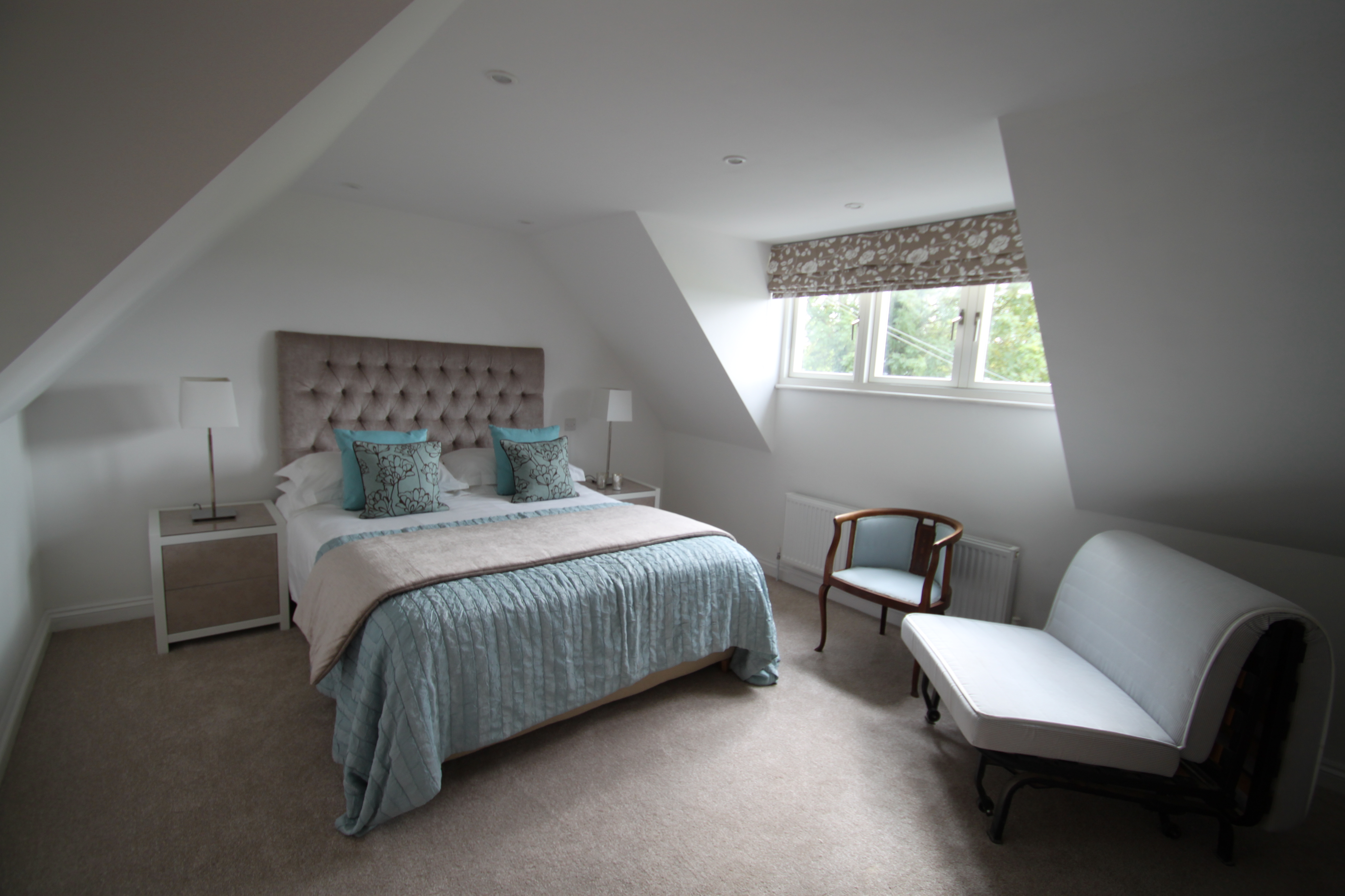 bedroom is breath taking, with its combination of light greys and duck ...